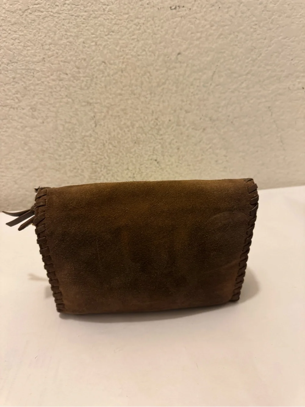Tory Burch Brown Suede Whipstitched Crossbody
